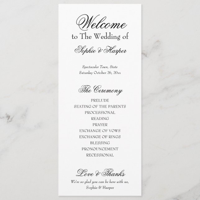 Programa Simples, Versátil, Preto e Branco Elegante (Frente)