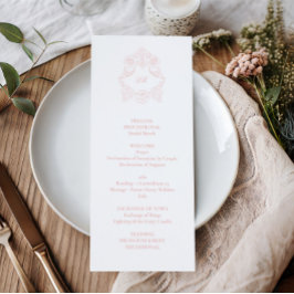 Programa Sofisticado Casamento Rosa Bege de Script Clássico