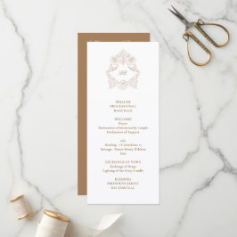 Programa Sofisticado Script Clássico Casamento Marrom Doura