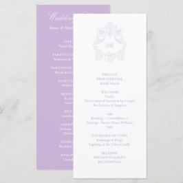 Programa Sophisticated Classic Script Lavender Wedding