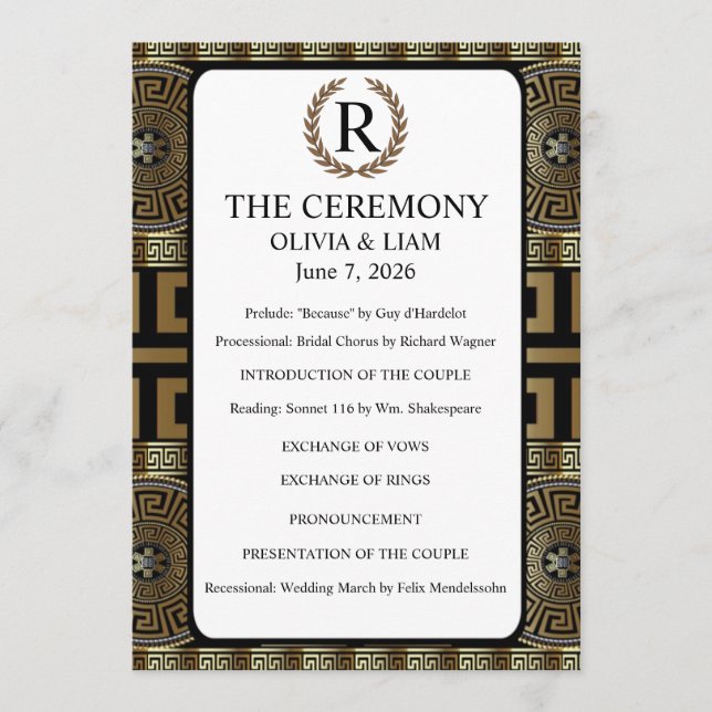 Programa Sr. e Sra. Formal Clássico Grego Chave da Vida (Frente)