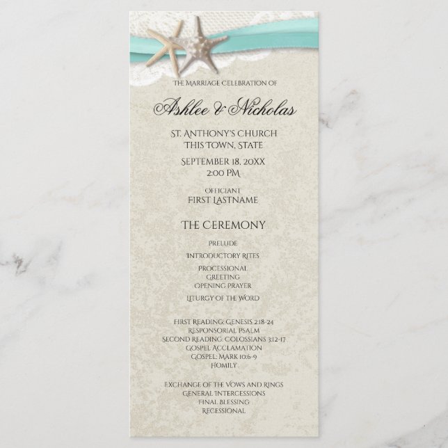 Programa Starfish e Lace Wedding (Frente)