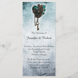 Programa Steampunk Teal Heart Wedding