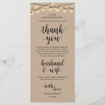 String Lights Kraft, Place Setting Obrigado Cartõe