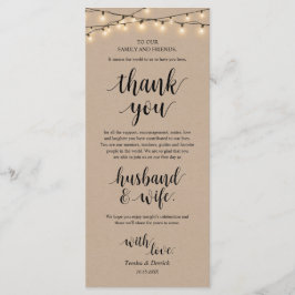 Programa String Lights Kraft, Place Setting Obrigado Cartõe