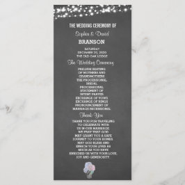 Programa String Lights Mason Jar Chalkboard Wedment Program