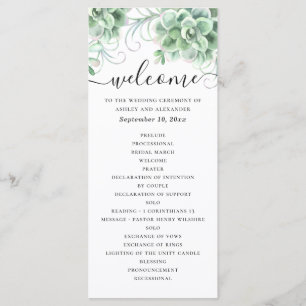Programa Suculentes de aquarela. Casamento de cacto