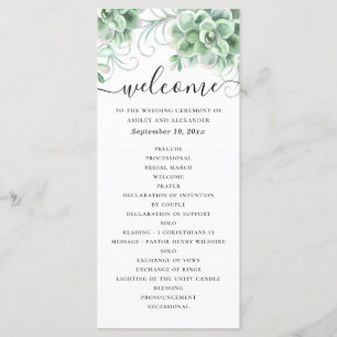 Programa Suculentes de aquarela. Casamento de cacto