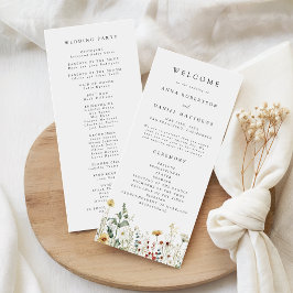 Programa Summer Wildflower Field Wedding