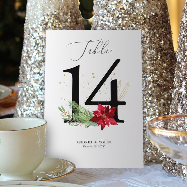 Programa Tabela Casada de Natal Botânica Número 14 (Botanical Christmas Wedding / Event Table Number | No. 14 (For all numbers, see Collection below))