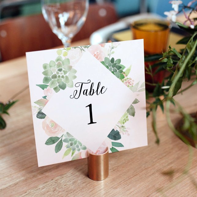 Programa Tabela Verde Devon Succulent Número Quadrado 5,25" (Criador carregado)