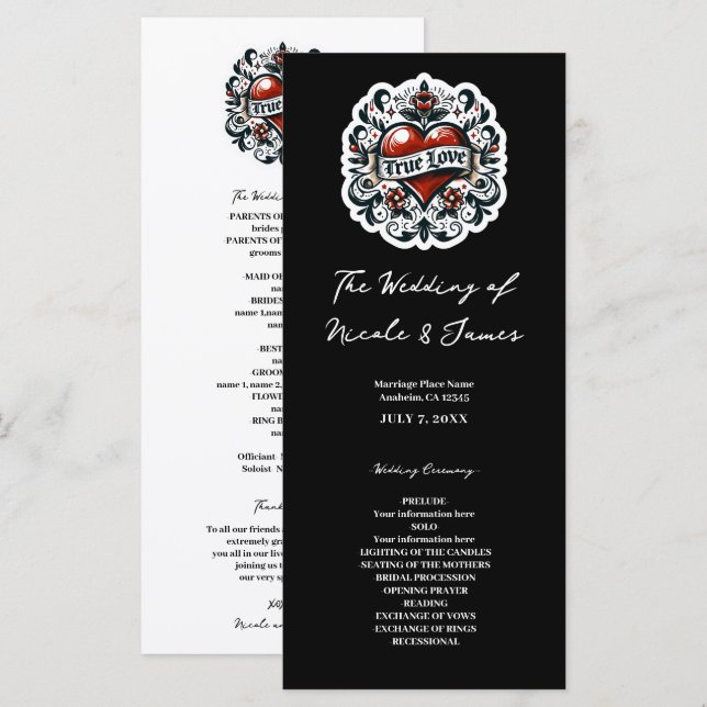 Programa Tatuagem Adesiva Coração de Amor Verdadeiro Progra (Frente/Verso)