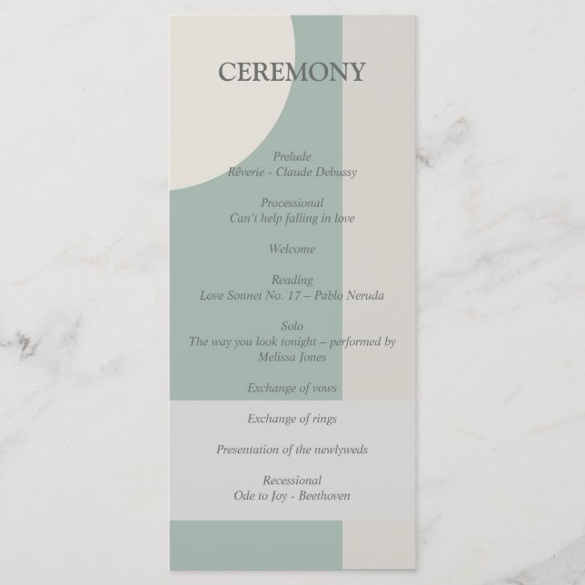 Programa Taupe de Cinza Verde Abstrato Geométrica Moderna B (Frente)