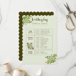 Programa Tema de Casamento Floral Rosa Verde