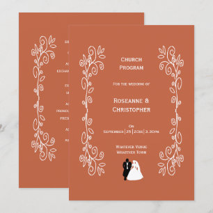 Programa Teracotta Wedding Church Program Bride Groom