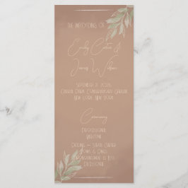 Programa Terracota Casamento Minimalista Boho