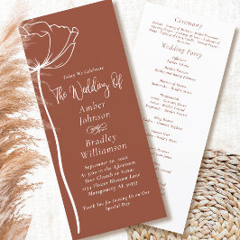 Programa Terracotta White Floral Moderno Casamento de Outon