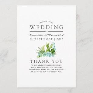 Programa Terrário de Vidro Aquarela Suculentas Casamento