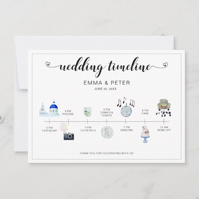 Programa Timeline do Dia do Casamento da Igreja Gr (Frente)