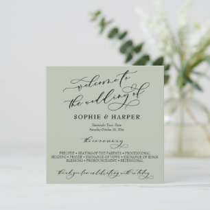 Programa Tipografia de Caligrafia Simples e Elegante Verde 