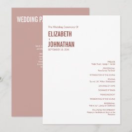 Programa Tipografia de Casamento Simples Boho Dusty Rosa