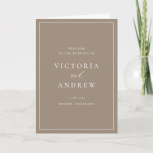 Programa Tipografia Simples Bege Casamento Formal