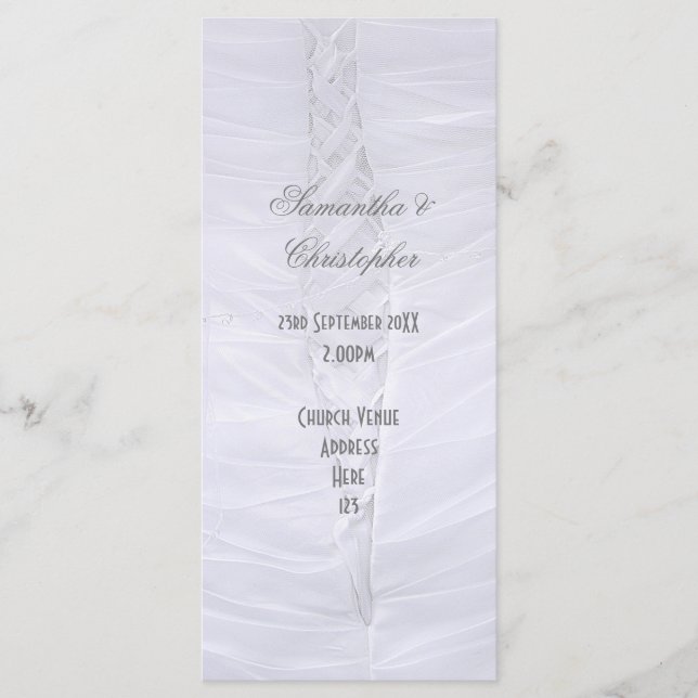 Programa tradicional de casamento da igreja branca (Frente)