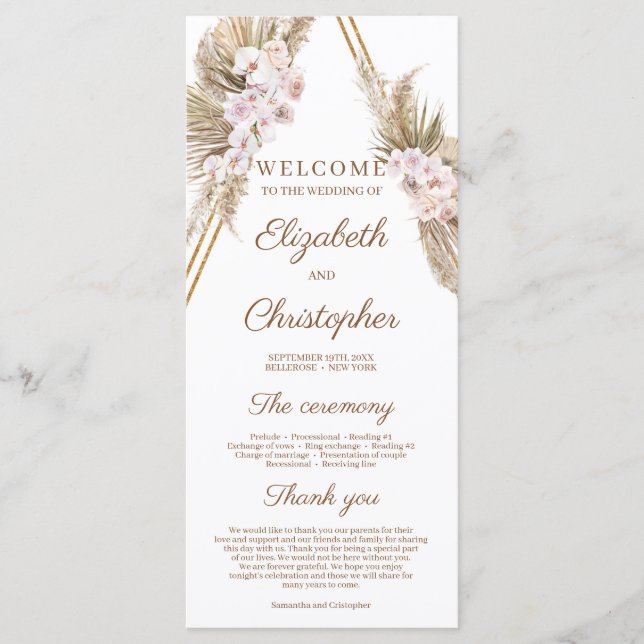 Programa Trendy Dried Palm Pampas Grass, Arca Dourada Tropi (Frente)