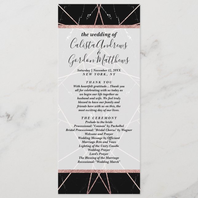 Programa Triângulos de mármore Dourados geométricos moderno (Frente)