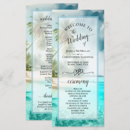 Programa Tropical Beach Coastal Palm Trees Elegant Wedding