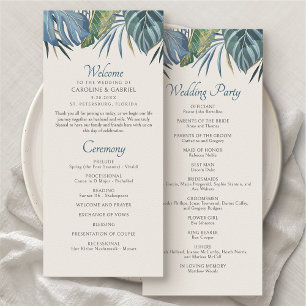 Programa Tropical Beach Palm Weding Program