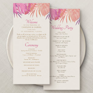 Programa Tropical Beach Pink Weding Program