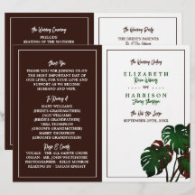 Programa Tropical Monstera Beach Weding Program