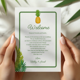 Programa Tropical Retro Wedding Letter and Itinerary