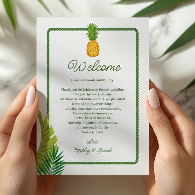 Programa Tropical Retro Wedding Letter and Itinerary (Criador carregado)