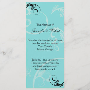 Programa Turquesa Black Swirl Flourish Wedish Program
