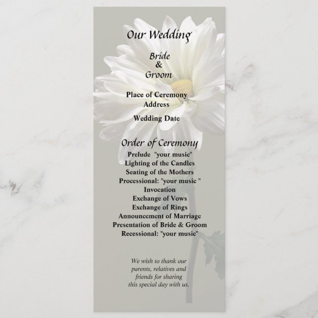 Programa Uma Margarida Branca (Frente)