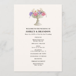 Programa Urn Floral de Casamento Romântico no Estilo Toscan