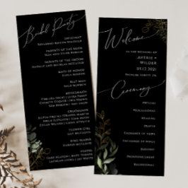 Programa Verde Whimsical e Dourado | Casamento Negro