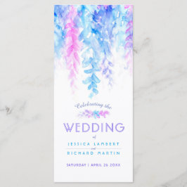 Programa Vinhas de cascata de aquarela púrpura azul