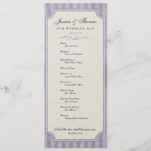 Programa Vintage Charm Custom Lilac Purple Weding Program
