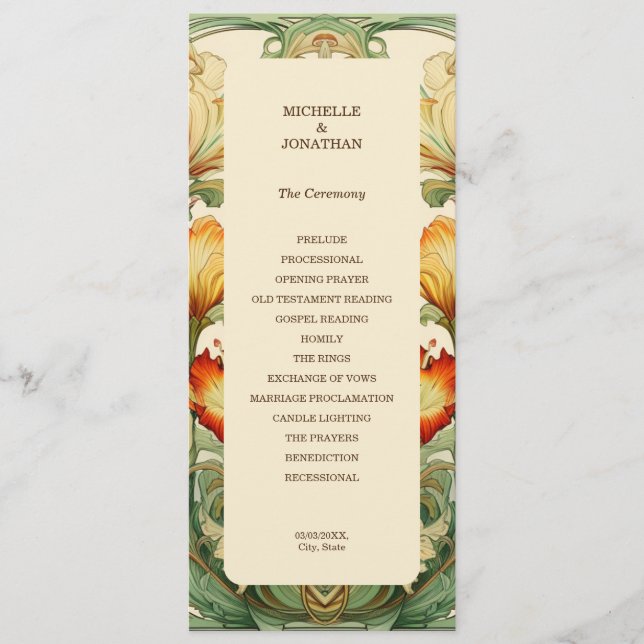 Programa Vintage Chic Botanical Art Nouveau Alfonse Mucha (Frente)