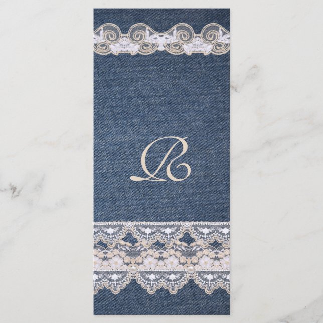 Programa Vintage Denim e Lace Program Rack Card (Frente)
