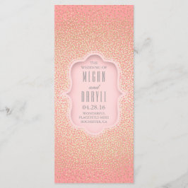Programa Vintage Dourado Glitter Confetti Pink Wedment