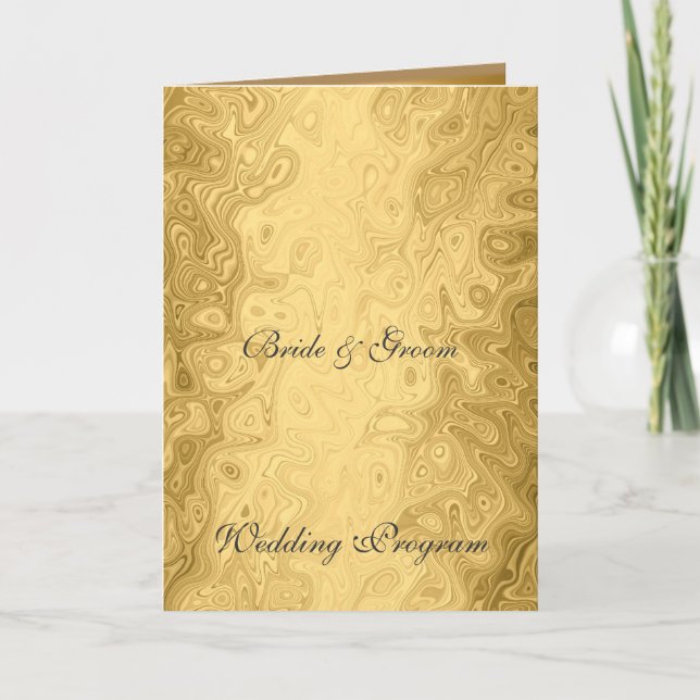 Programa Vintage Dourado Wedding Program (Frente)