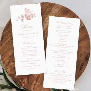 Programa Vintage Elegant Floral Buquê Wedding