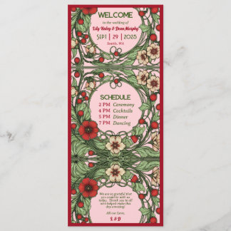 Programa Vintage Garden Art Nouveau Wedding