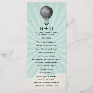 Programa Vintage Hot Air Balloon Weding Program