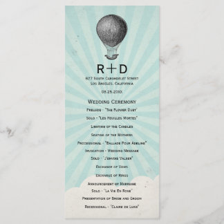 Programa Vintage Hot Air Balloon Weding Program