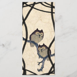 Programa Vintage Japan Owls Wedding Program